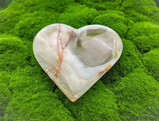 Green Onyx Heart Plates